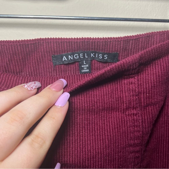 Burgundy Angel Kiss Corduroy Skirt- Size Large - Picture 3 of 6